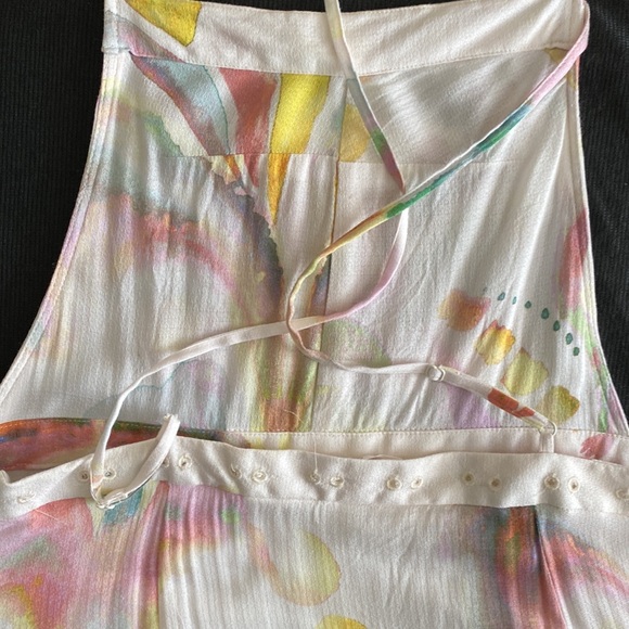 Free People Sound of Spring Maxi dress Jumper tiered watercolour bin front - Picture 7 of 16